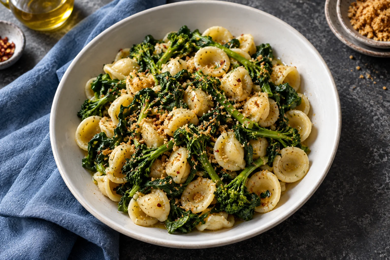Orecchiette mit Cime di rapa und goldenen Brotbröseln